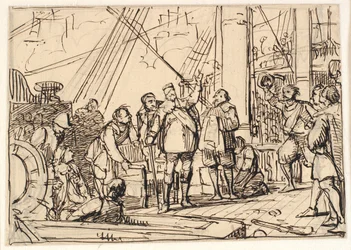 Esquisse pour la peinture dans la chapelle de Chr. 4 à Roskilde "Chr. 4 sur la Trinité"