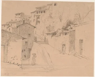 Via Piave avec La Porta Su à Olevano Romano