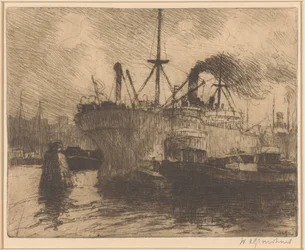 Navires amarrés dans le port de Rotterdam