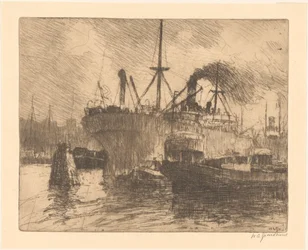 Navires amarrés dans le port de Rotterdam