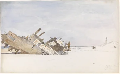 Bois flotté sur la plage de Renesse à Schouwen-Duiveland