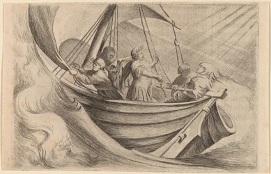 César traversant des mers orageuses
