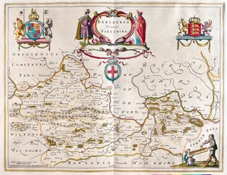 Berkshire, dans "Theatrum Orbis Terrarum, sive Atlas Novus" de Willem Blaeu, Amsterdam