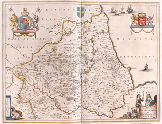 Bishoprike of Durham, dans "Theatrum Orbis Terrarum, sive Atlas Novus" de Willem Blaeu, Amsterdam