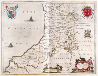 Cardiganshire, dans "Theatrum Orbis Terrarum, sive Atlas Novus" de Willem Blaeu, Amsterdam
