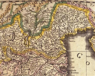 Carte de la région de la Vénétie, Italie. Atlas de William Blaeu
