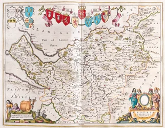 Chester, dans "Theatrum Orbis Terrarum, sive Atlas Novus" de Willem Blaeu, Amsterdam
