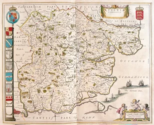 Essex, dans "Theatrum Orbis Terrarum, sive Atlas Novus" de Willem Blaeu, Amsterdam