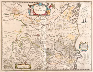 Ferrare, Italie, dans "Theatrum Orbis Terrarum, sive Atlas Novus" de Willem Blaeu, Amsterdam