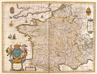 France, dans "Theatrum Orbis Terrarum, sive Atlas Novus" de Willem Blaeu, Amsterdam
