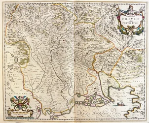 Friuli Venezia Giulia, Italie, dans "Theatrum Orbis Terrarum, sive Atlas Novus" de Willem Blaeu, Amsterdam