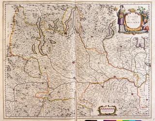 Lombardie, Italie, dans "Theatrum Orbis Terrarum, sive Atlas Novus" de Willem Blaeu, Amsterdam