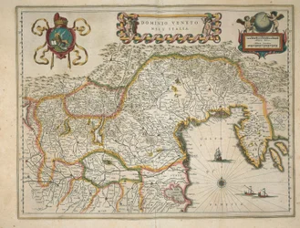 Carte du domaine vénitien, du Regionum Italiae par Willem Blaeu, gravure