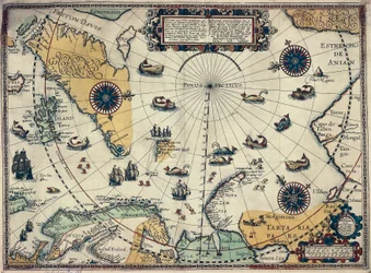 Carte des régions polaires, par le cartographe néerlandais Willem Janszoon Blaeu