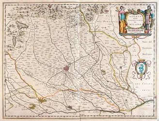 Milan, Italt, dans "Theatrum Orbis Terrarum, sive Atlas Novus" de Willem Blaeu, Amsterdam