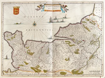Normandie, dans "Theatrum Orbis Terrarum, sive Atlas Novus" de Willem Blaeu, Amsterdam