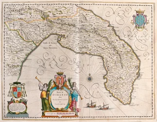 Otranto, Salento, Lecce, Puglia, Italie, dans "Theatrum Orbis Terrarum, sive Atlas Novus" de Willem Blaeu, Amsterdam