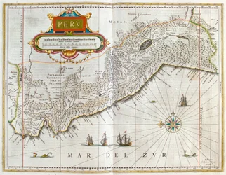 Pérou, dans "Theatrum Orbis Terrarum, sive Atlas Novus" de Willem Blaeu, Amsterdam