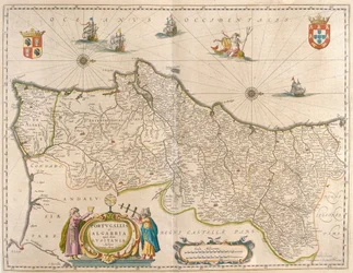 Portugal et Algarve, dans "Theatrum Orbis Terrarum, sive Atlas Novus" de Willem Blaeu, Amsterdam