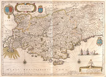 Provence, dans "Theatrum Orbis Terrarum, sive Atlas Novus" de Willem Blaeu, Amsterdam