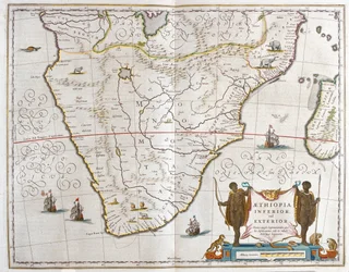 Afrique du Sud, dans "Theatrum Orbis Terrarum, sive Atlas Novus" de Willem Blaeu, Amsterdam