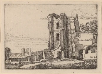 Tour en ruine à droite du centre
