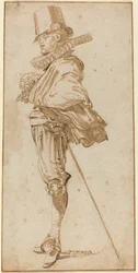Cavalier debout portant une épée
