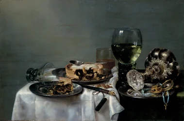Table de petit-déjeuner avec tarte aux mûres, 1631