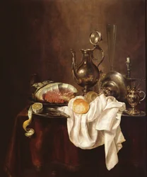Nature morte au jambon et au plat d