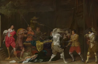 Soldats se battant pour le Butin dans une Grange, c.1623