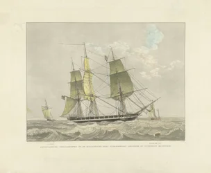Navire à voile, chaloupe et bateau-pilote sur l