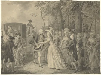 Rencontre de la princesse Wilhelmina avec son frère le roi Frédéric III de Prusse à Clèves, 1788