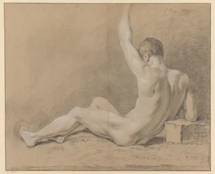 Homme nu assis, vu de dos (1er prix 1769)