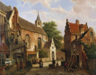 Une scène de rue à Delft