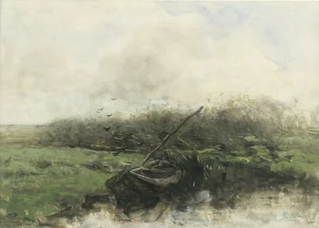 Barque dans un fossé