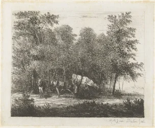 Paysage avec un homme près d