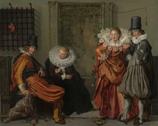 Couples élégants courtisant
