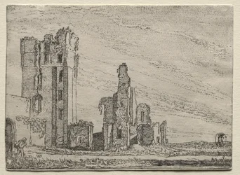 Ruines du château Huys Te Kleef près de Haarlem, vers 1616