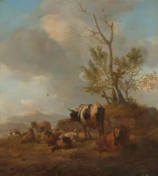 Paysage avec animaux