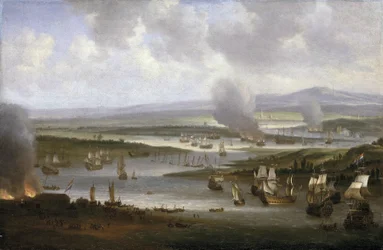 Navires néerlandais sur la Medway (Angleterre), juin 1667