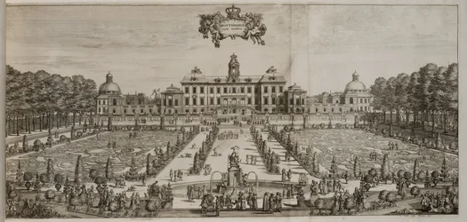 Le palais et le jardin de Drottningholm vus du sud