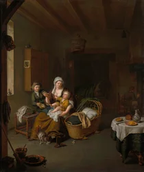 Une mère nourrissant son enfant (La mère heureuse)