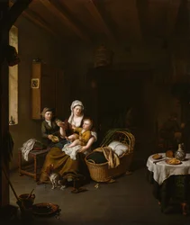 Une mère nourrissant son enfant La Mère heureuse, 1707