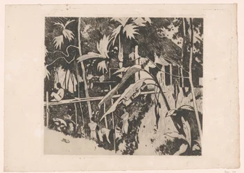 Végétation et un pont étroit à Buitenzorg