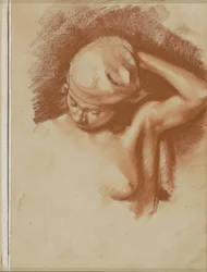 Femme nue avec bras gauche levé