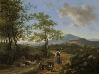 Paysage italien avec bergers