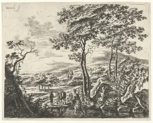 Paysage avec un muletier