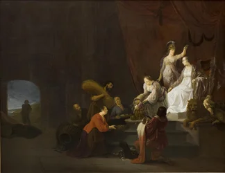 Allégorie sur la paix. Pax couronnée par Minerve