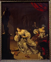 Les femmes de la noblesse hollandaise prenant le thé