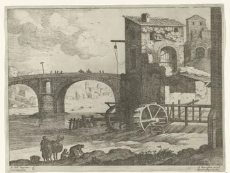 Pont et moulin à eau (Italiaanse landschappen)